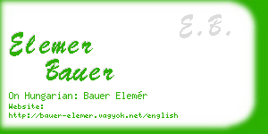 elemer bauer business card